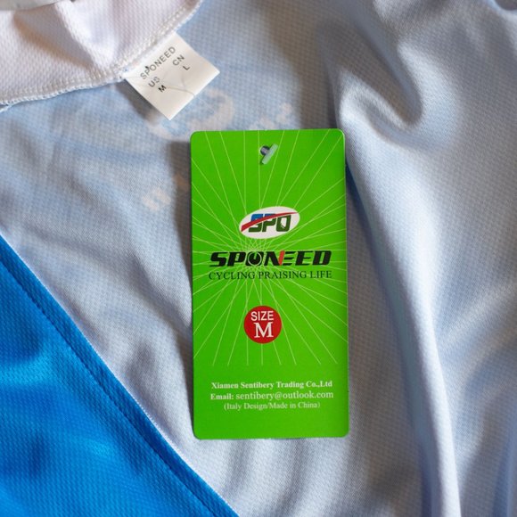 Sponeed Women's Cycling Long Sleeve Jersey Blue White Three Pockets Back Size M - Picture 12 of 14